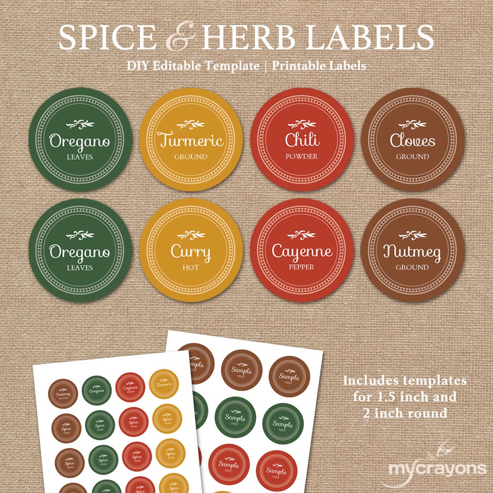 editable spice jar labels diy printable kitchen labels