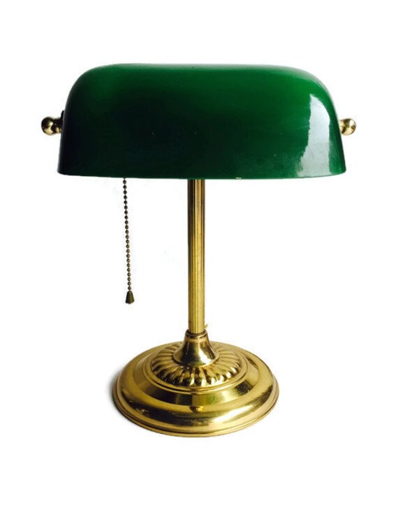 Vintage Bankers Lamp Iconic Green Glass Globe Lamp Lawyers