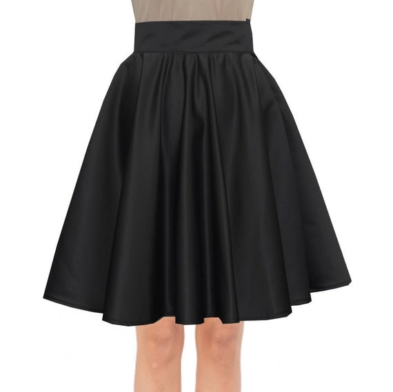 Items similar to Black formal skirt Prom duchess knee length full