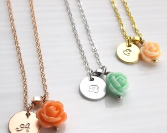 Flower girl gift- flower girl necklace- kids initial necklace - flower girl jewelry - kids jewelry - girls necklace- personalized kids gift