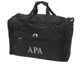 Personalized Large Black 22" Mens Duffle Bag | Monogram Boys Weekender Bag | Mens Overnight | Gym | Police Duffle Bag | Mens Travel Duffel
