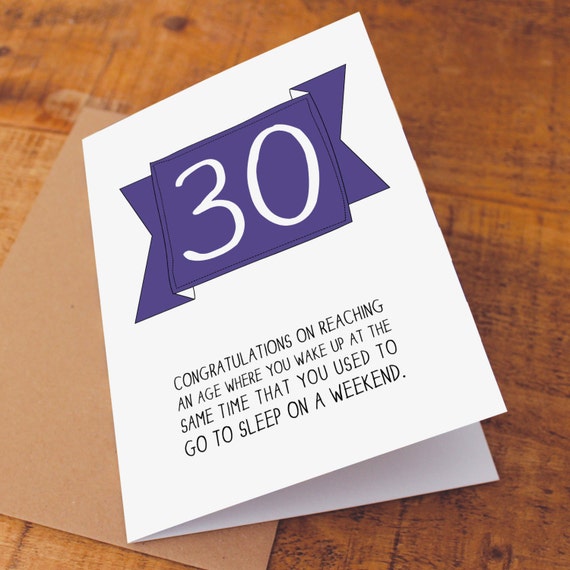 Happy 30th Birthday Card / Funny Birthday Card / Funny 30 Card