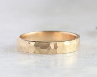 Hammered Silver Wedding Rings Set of Two Rings by TorchfireStudio