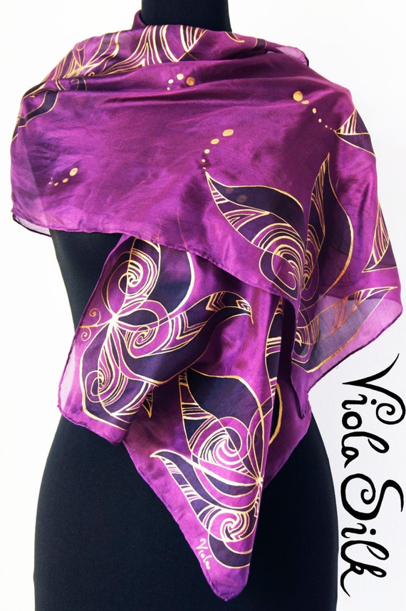Handpainted High Quality Silk Scarf with selfdesigned