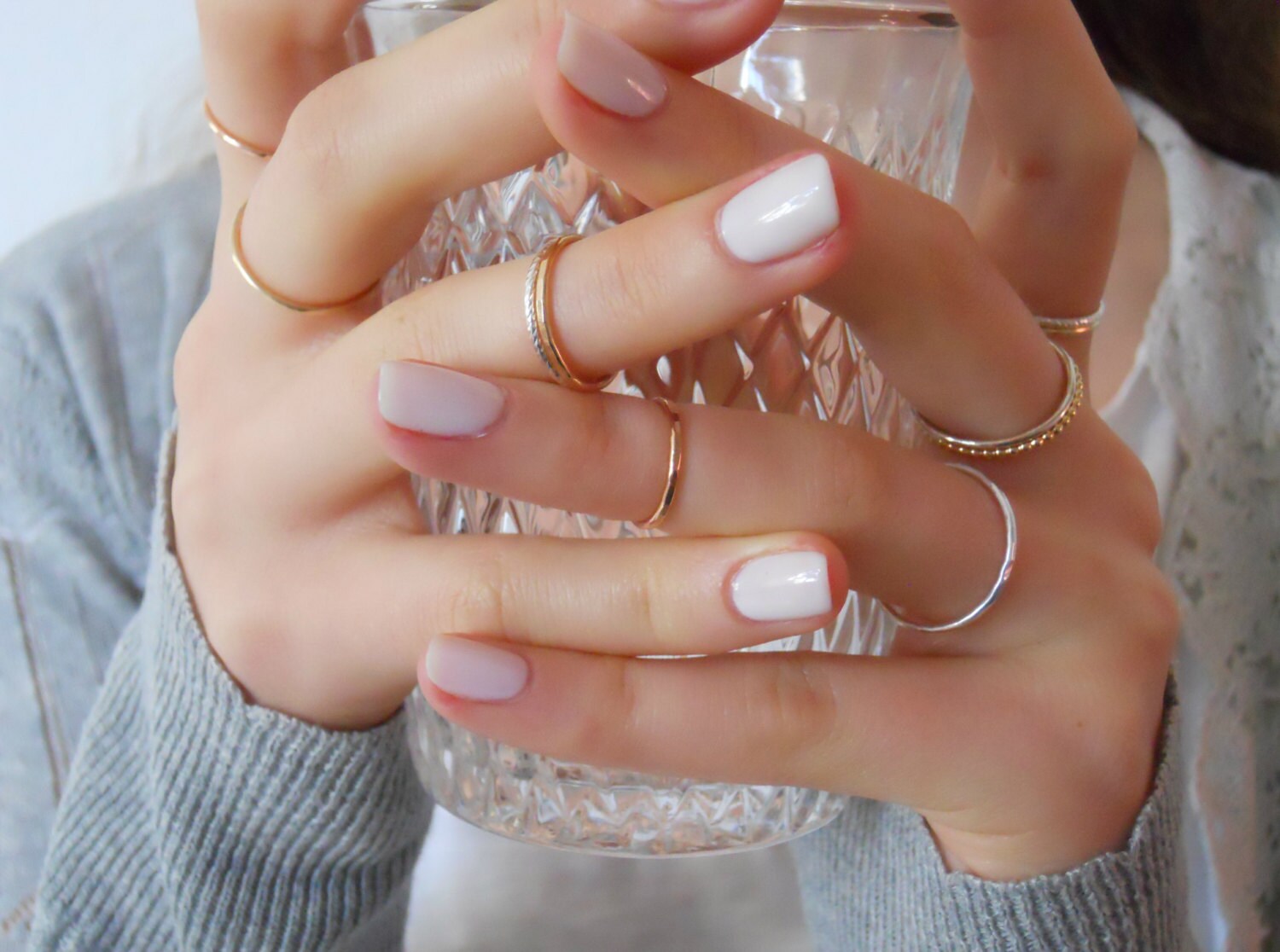 Set Of 7 Rings Colored Stackable Ring Set Skinny Ring Set