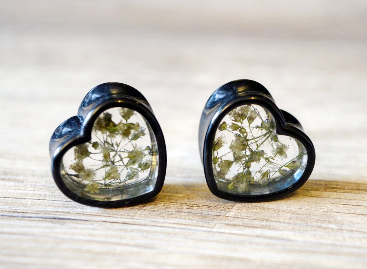 flower plugs wedding gauges heart plugs floral plugs real