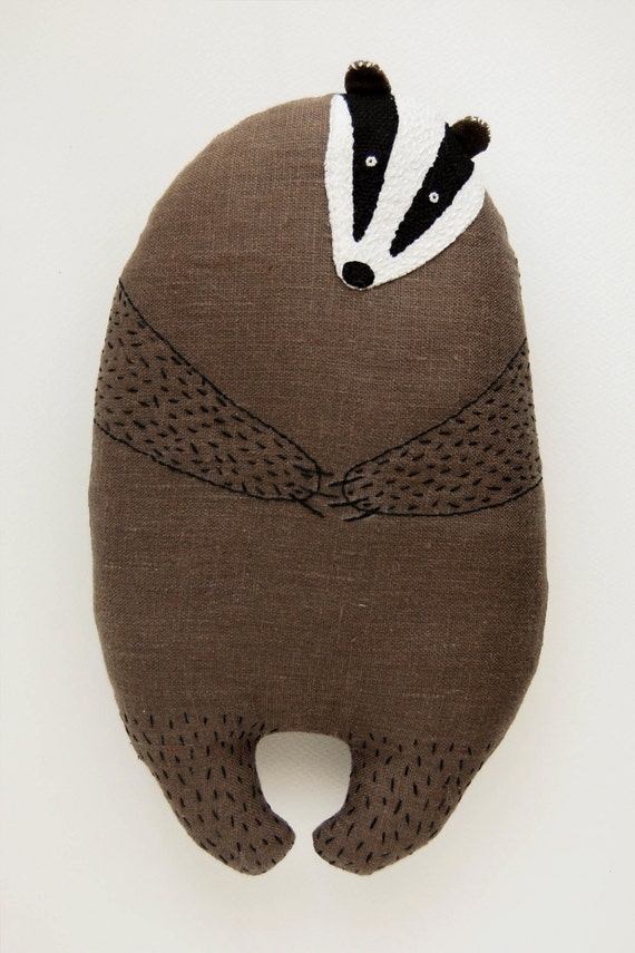 Stuffed animal Badger Plush Small pillow anim