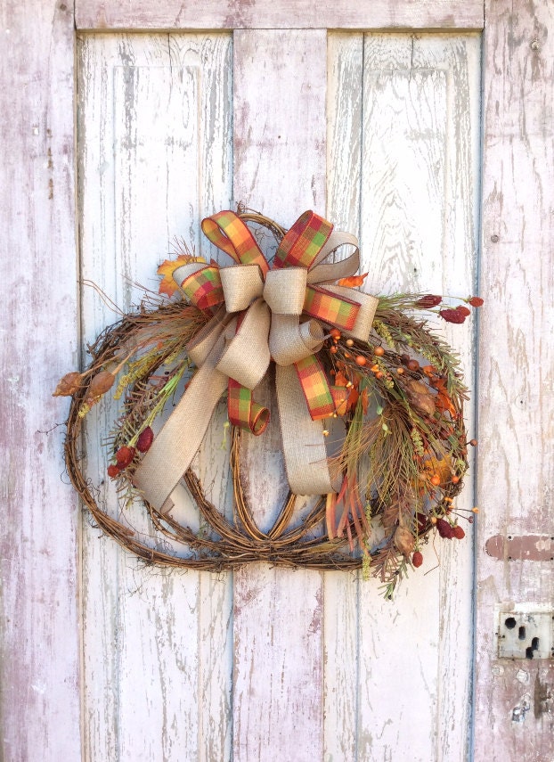 Grapevine Pumpkin Pumpkin Wreath Fall Swag Pumpkin Swag
