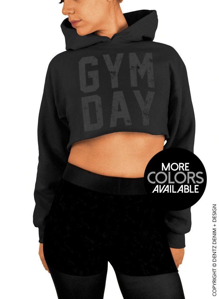 Gym Day Cropped Hoodie Workout Fitness Gym Day Crop Hooded