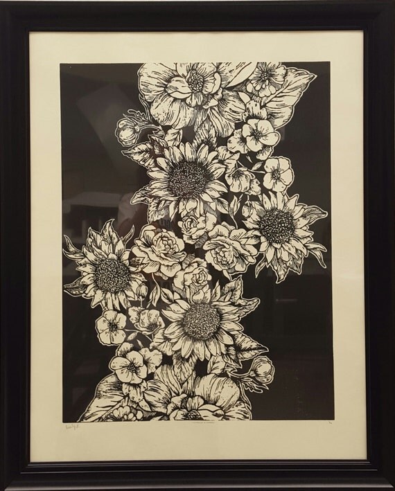Woodcut Flowers