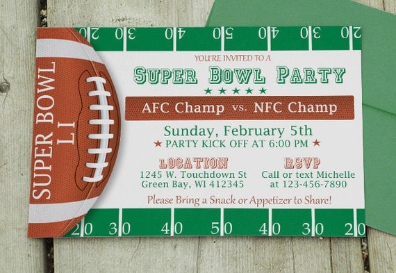 Super Bowl Invitation Word Template 1