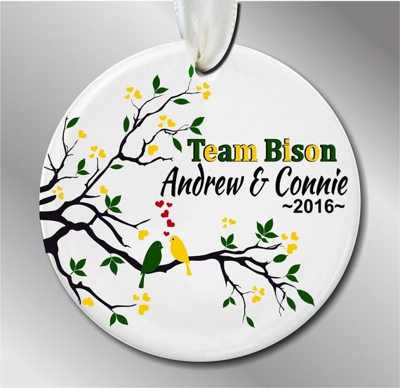 personalized custom christmas ornament ndsu bison couple personalized custom christmas ornament ndsu bison couple