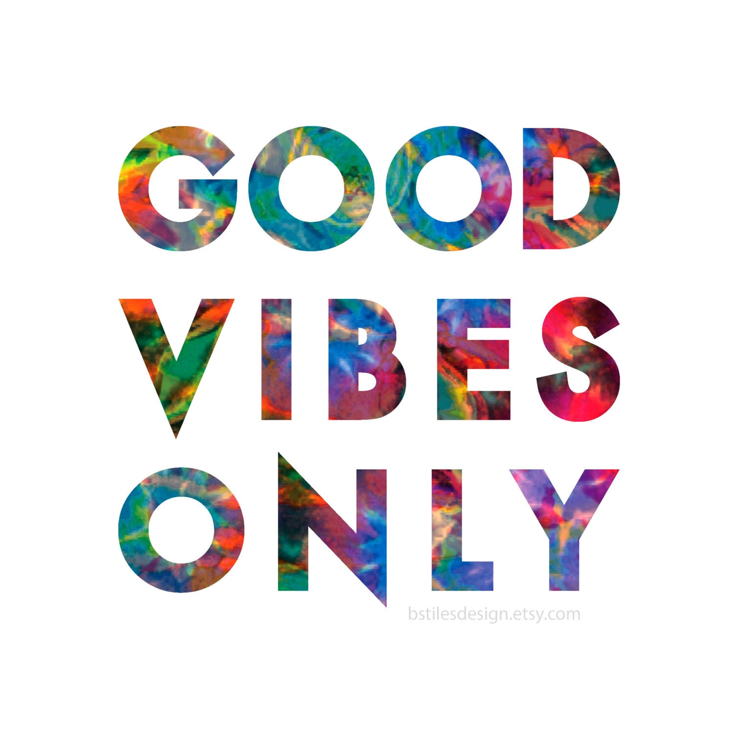 GOOD VIBES ONLY Bumper Sticker Hippie Sticker By BstilesDesign