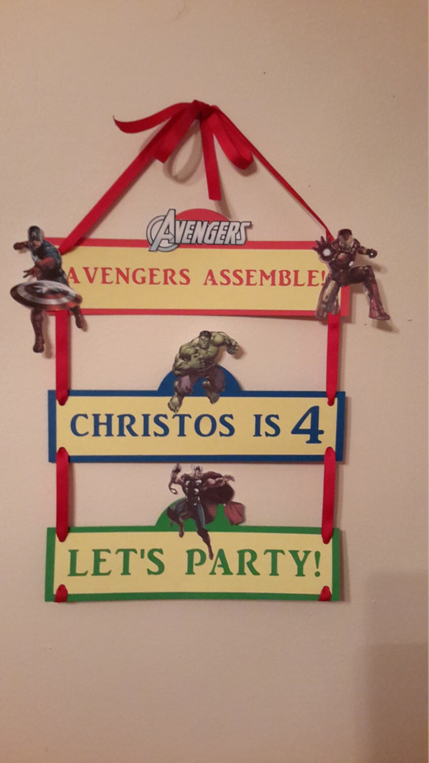 Avengers Birthday Banner Marvel Avengers Sign Happy Birthday