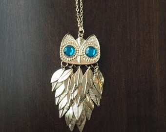 gold owl necklace, turquoise owl necklace, gold owl, turquoise owl, owl necklace, gold necklace, necklace, owl jewelry
