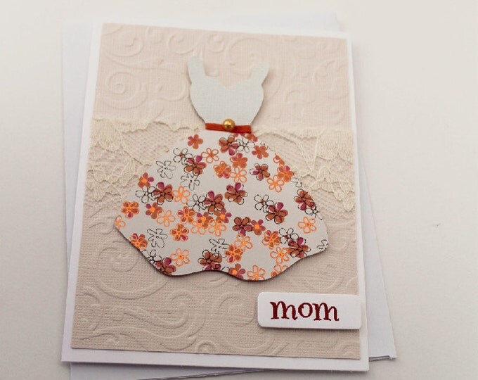 Birthday Cards for Mother / Birthday Cards with a Dress / Embossed Birthday Cards