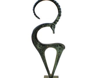 Big Bronze Ibex, Greek Bronze Art, Bronze Sculpture , Ancient Greece , Metal Animal 13 inches Height , Greek civiliization