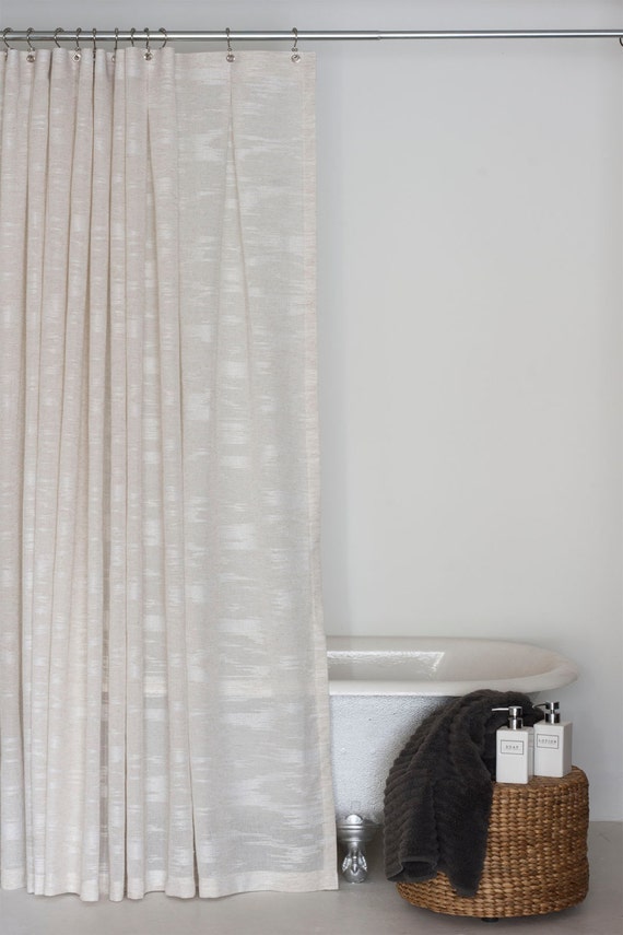 84 Linen Sheer Extra Long Shower Curtain by emilyellingwood