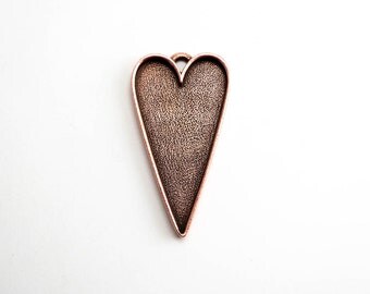 1 x Antique Copper Grande Heart Pendant , Nunn Design Bezel, Heart Bezel, Copper Bezel, Heart Pendant, Copper Heart Pendant CHM0132