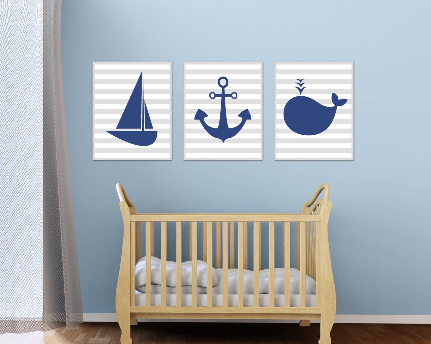 Nautical Nursery Art Print Baby Boy Nautical Wall Art Boys