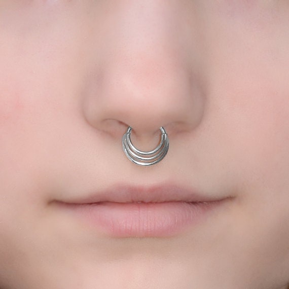 Septum Ring 16g - Silver Nose Piercing - Septum Piercing - Tragus Ring - Helix Hoop - Cartilage Earring - Nose Ring - Septum Jewelry 16g