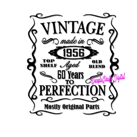 Download Vintage 1956 SVG and DXF File Aged to by MyPurpleGiraffeShop