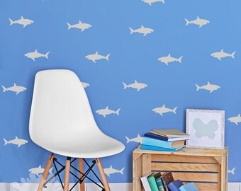 Shark Wall Decal / Sharks pattern wall decal / Sharks Sticker / Interior Decal