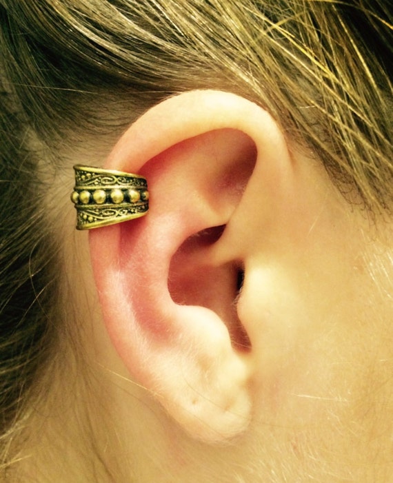 Brass Ear Cuff Ear Wrap Fake Ear Cuff Earcuff by