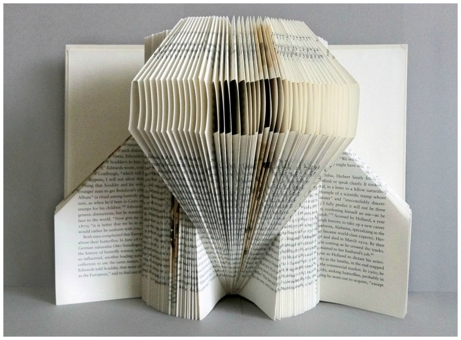 Folded Book Art / 3D Book Sculpture / Book Origami / Book Page