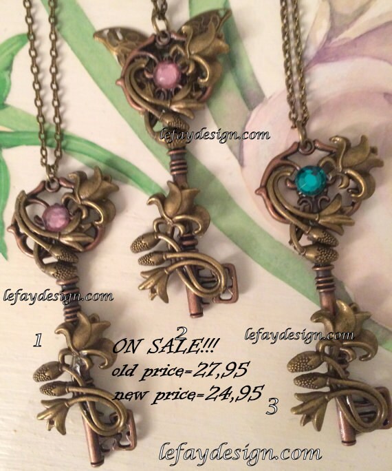 Flower Key,ornate key,skeleton key,key chain,embellished key fantasy key,jewelry key,steampunk jewelry,steampunk key,steampunk pendant by leFayDesign steampunk buy now online