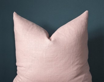 Blush Pink Pillow Cover - Rose Quartz Pillow Cover - Designer Pillows - Pink Linen Pillow - Trendy Pillow Cover - Blush Nursery - Valentine