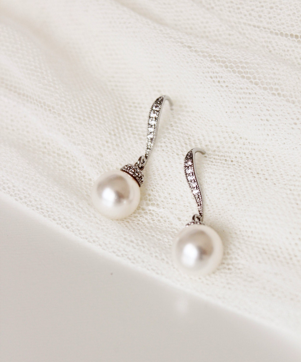 Simple Pearl Earrings Wedding Jewelry Bridesmaid Earrings Bridesmaid Gift Swarovski White Ivory Cream Pearl Earrings Bridesmaid Jewelry