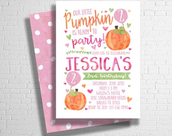 Our Little Pumpkin Birthday Invitation |Pumpkin Birthday Invite | Pumpkin Patch Birthday | Fall Birthday Invitation | DIGITAL FILE ONLY