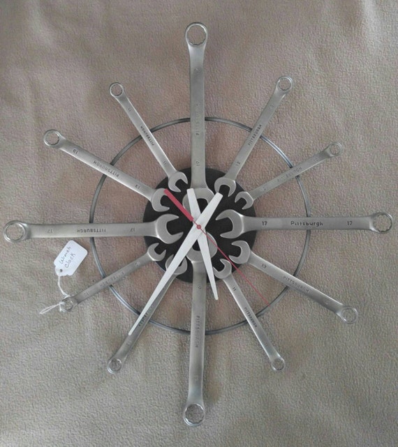 Wall Clock Made with Wrench's for the Garage or Man cave