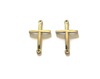 Cross Connector Charms - Cross Charms - Gold Cross Charms - Gold Charms - Connector Charms - Jewelry Supplies