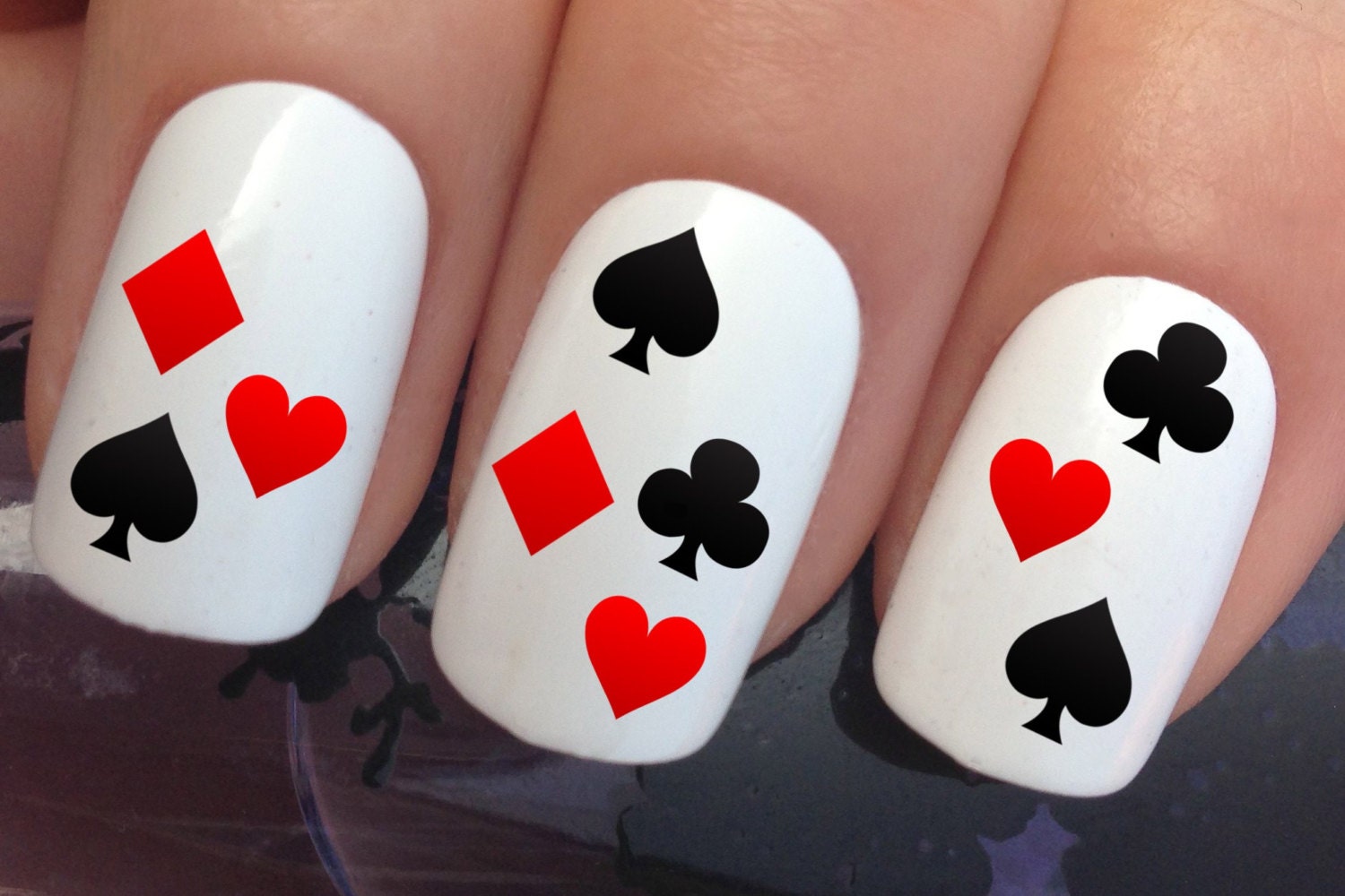 nail art set 689 x15 las vegas casino playing cards water