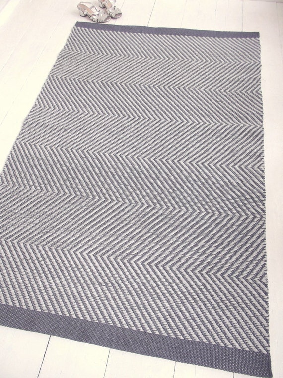 4x6 grey area rug chevron cotton rug geometric rug handmade