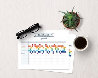 Habit tracker | bujo template, bullet journal, fitness plan, habit planner, monthly tracker, health tracker, study tracker, month planner