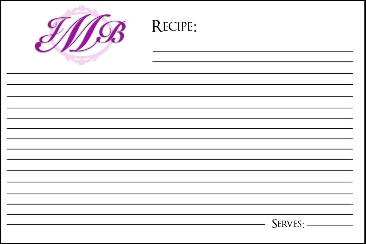 4x6 recipe card template free