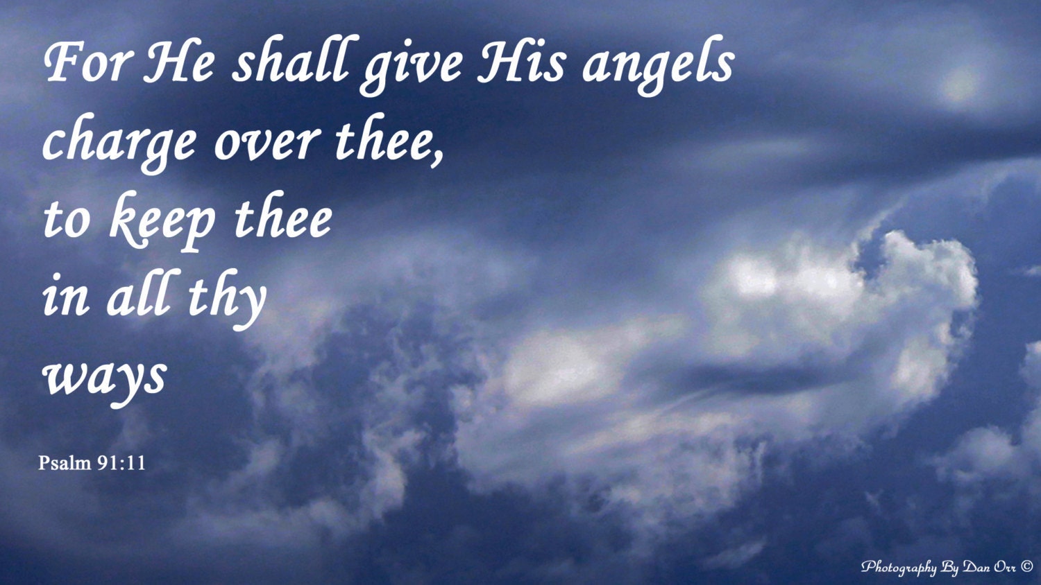 God's Angels Watching Over Print Christian Bible Verse