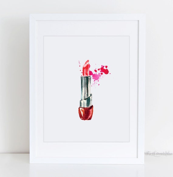 Lipstick Printable Makeup Wall Art Makeup by TheLilPrintables