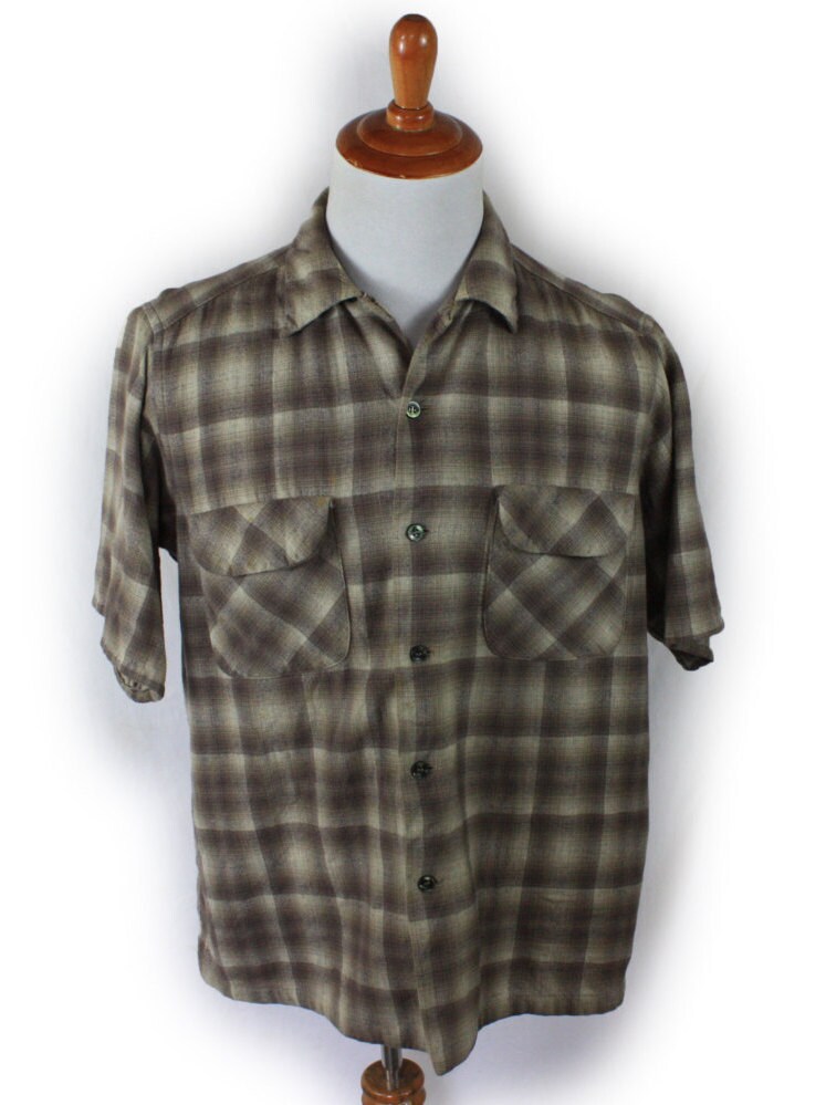 Vintage Men's Shirt Pendleton Wool Short sleeve Shirt