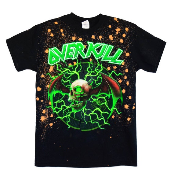 Overkill Bleached Men T-Shirt Overkill Skull By SynchronizedMinds