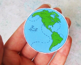 Planet sticker. Adventure time. Earth. Laptop sticker. Vinyl sticker. Funny sticker. Cute sticker. Traveler. Travel sticker. Inspiration