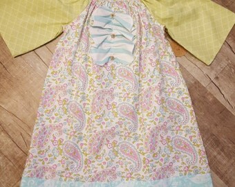 Spring Paisley Peasant Dress