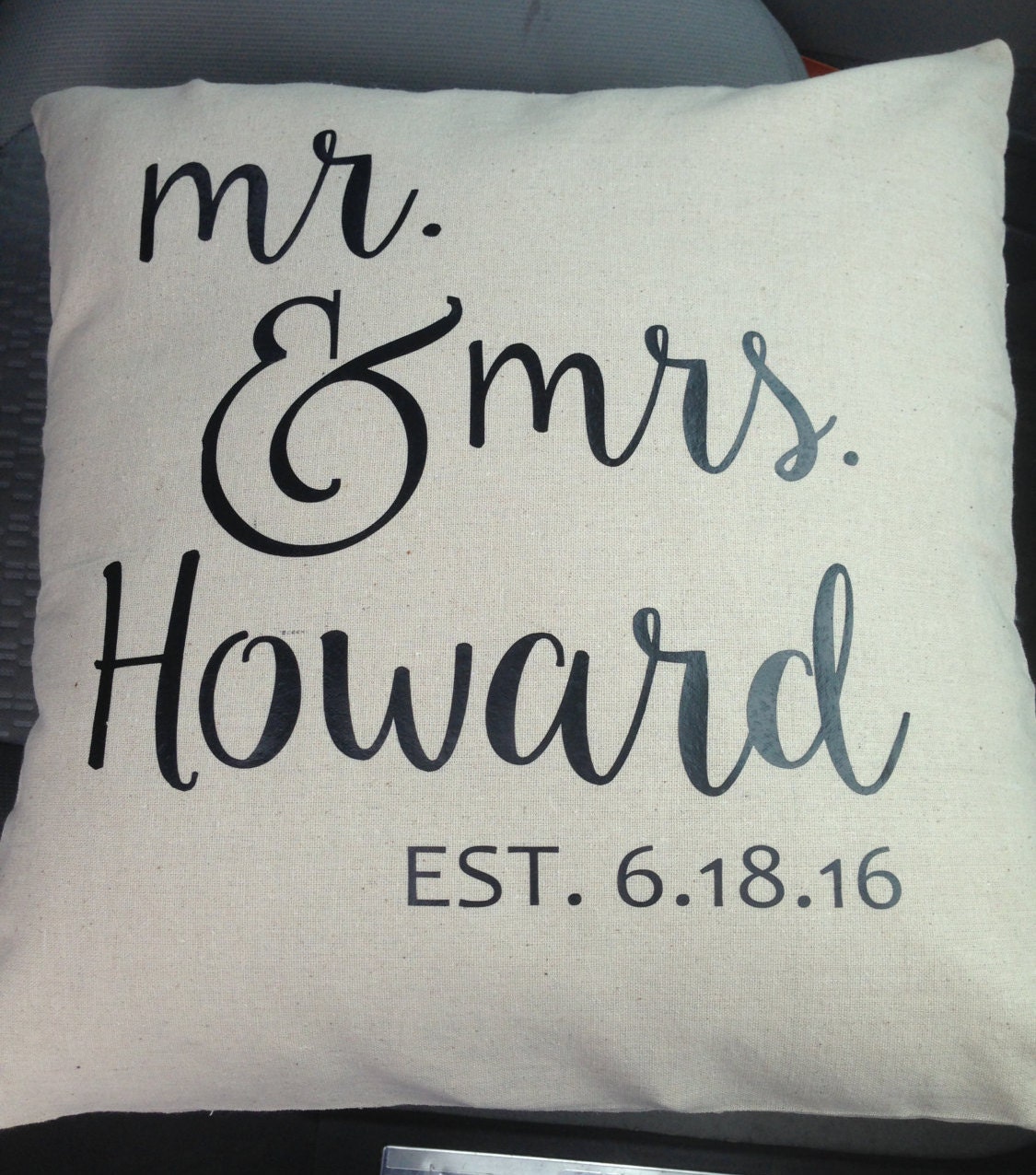 Personalized Mr & Mrs pillow case by BlakeyCreekBoutique on Etsy