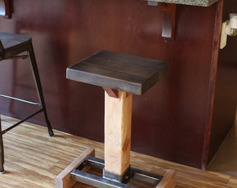 Counter Bar Stool / Handmade Industrial Rustic / Solid Wood & Steel / Industrial bar stools / farmhouse stool / Made to order