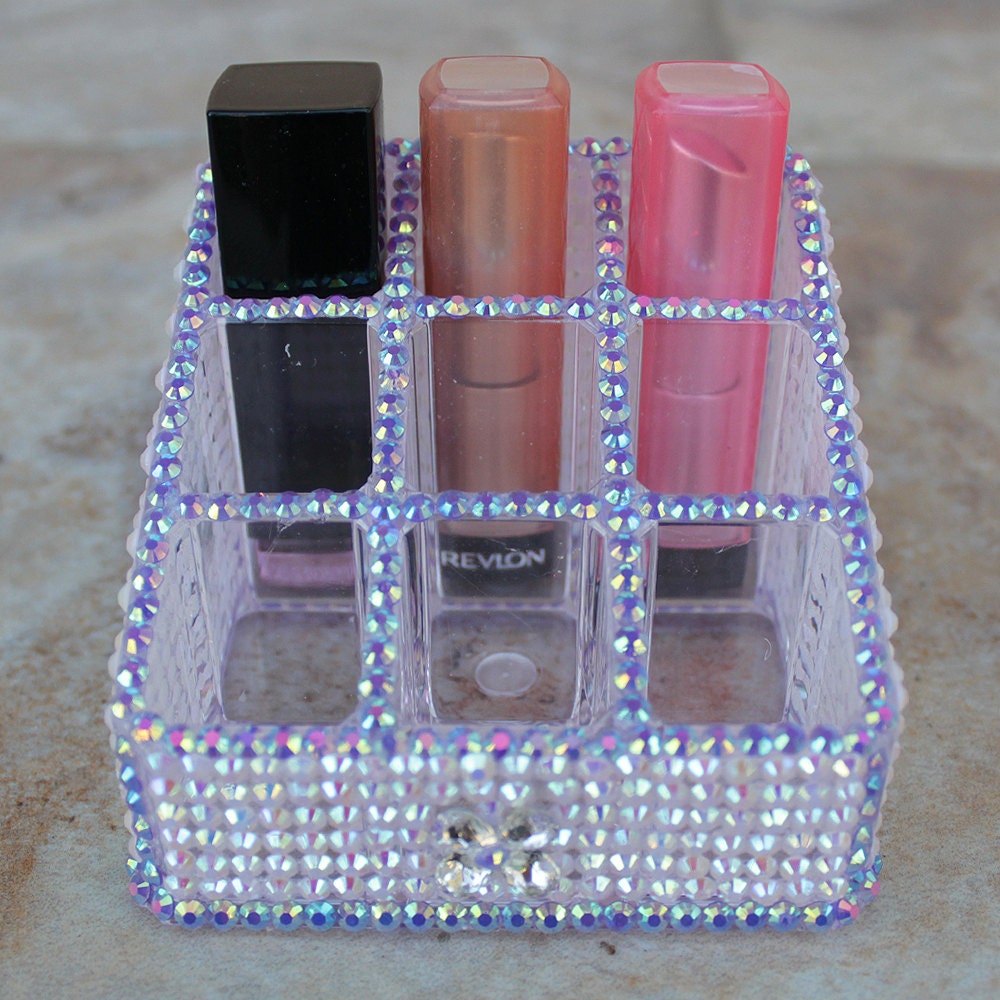 Rhinestone Bling Lipstick Holder Acrylic Makeup Organizer