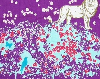 Echino Chelsea double gauze by Etsuko Furuya for Kokka - Lion (EF102A) Purple - 1 yard