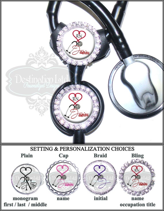 Stethoscope ID Tag - Ring - Littmann - Charm - Personalized